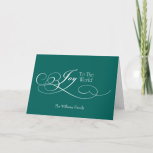 Cartes Pour Fêtes Annuelles Script Joy To World Holiday Card