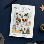 Cartes Pour Fêtes Annuelles Script Joyeux Noël Multi Photo Grid Modern<br><div class="desc">Célébrez la saison avec cette carte de grille multi-photo familiale moderne et minimaliste. Doté d'une disposition propre et contemporaine, il présente de magnifiques photos de famille multiples dans un format de grille chic. Parfait pour partager vos souvenirs préférés de l'année ou une séance photo de vacances récente, la carte combine...</div>