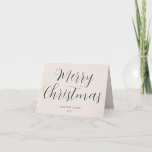 Cartes Pour Fêtes Annuelles Script Joyeux Noël vert