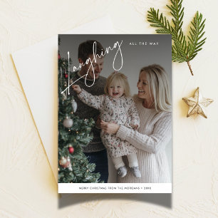 Cartes Pour Fêtes Annuelles Script Laughing Tout Le Chemin Drôle Photo Noël