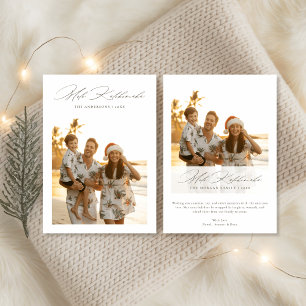 Cartes Pour Fêtes Annuelles Script Mele Kalikimaka Photo de Famille Tropical