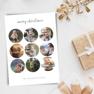 Cartes Pour Fêtes Annuelles Script minimaliste de Noël 9 Formes circulaires ph
