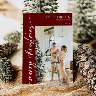 Cartes Pour Fêtes Annuelles Script minimaliste moderne Joyeux Christma Photo R