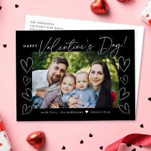 Cartes Pour Fêtes Annuelles Script moderne Black Valentine's Day Photo