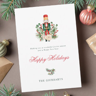 Cartes Pour Fêtes Annuelles Script moderne Casse-noix Joyeux vacances
