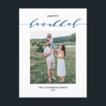 Cartes Pour Fêtes Annuelles Script moderne et élégant Happy Hanoukka Photo<br><div class="desc">Heureux Hanoukka ! Envoyer Hanoukka souhaite à la famille et aux amis avec cette calligraphie personnalisable Hanoukka carte postale. Il dispose d'une calligraphie élégante et d'une typographie simple. Personnalisez en ajoutant des noms et une photo. Cette feuille d'or Happy Hanoukka carte postale est disponible sur d'autres cartes.</div>