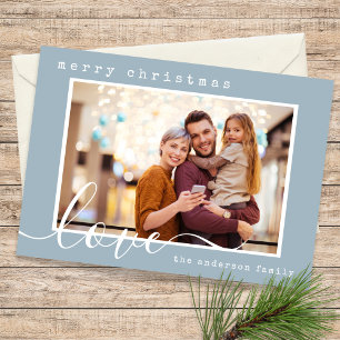 Cartes Pour Fêtes Annuelles Script moderne Famille Photo Noël