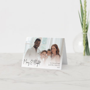 Cartes Pour Fêtes Annuelles Script moderne Joyeux et brillant plié photo compl