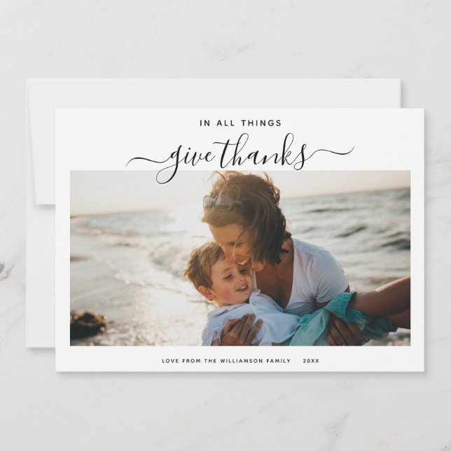 Cartes Pour Fêtes Annuelles Script moderne minimal | Photo simple et tendance (Devant)