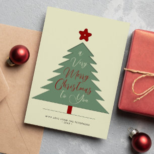 Cartes Pour Fêtes Annuelles Script moderne minimaliste Joyeux Noël simple