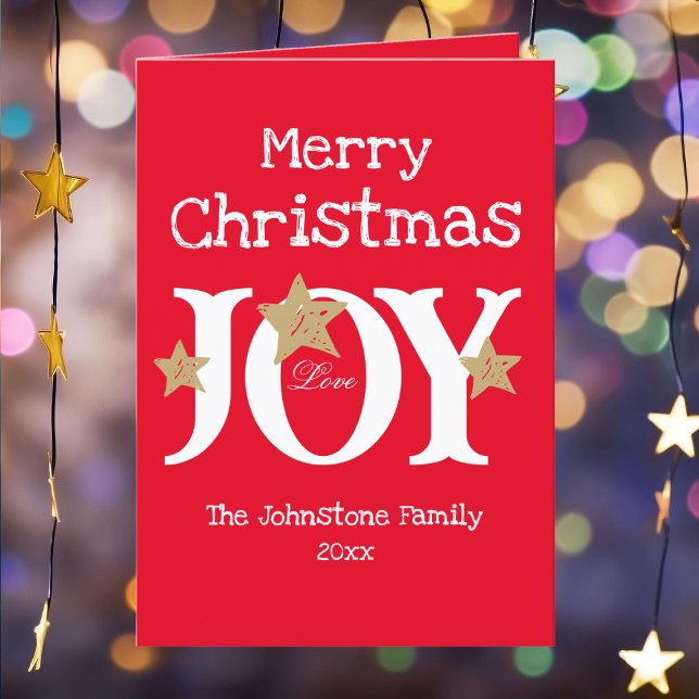 Cartes Pour Fêtes Annuelles Script moderne Noël Non photo Red Holiday Card (Customize these cheerful red Christmas cards as you desire. Perfect for delivering a bit of Joy!)