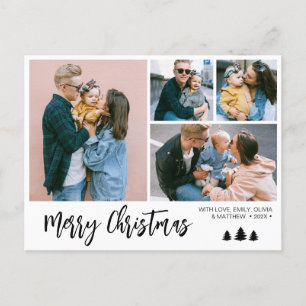 Cartes Pour Fêtes Annuelles Script moderne Photo Noël neigeux