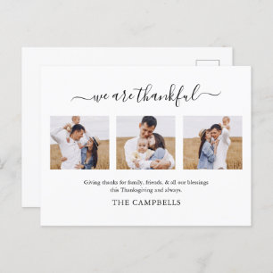 Cartes Pour Fêtes Annuelles Script moderne Thanksgiving Photo