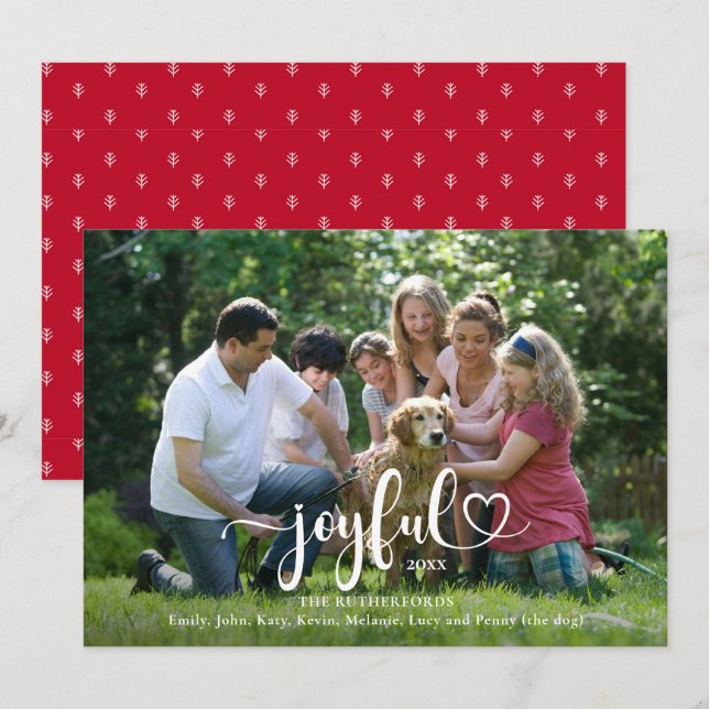 Cartes Pour Fêtes Annuelles Script photo joyeux de Noël (Devant / Derrière)