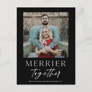Cartes Pour Fêtes Annuelles Script Photo Joyeux Noël Plus Joyeux Ensemble
