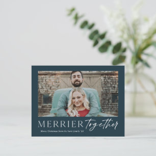 Cartes Pour Fêtes Annuelles Script Photo Joyeux Noël Plus Joyeux Ensemble