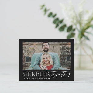 Cartes Pour Fêtes Annuelles Script Photo Joyeux Noël Plus Joyeux Ensemble