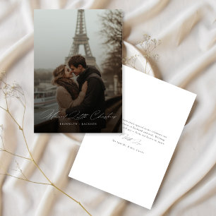 Cartes Pour Fêtes Annuelles Script Romantique marié Petite photo de Noël