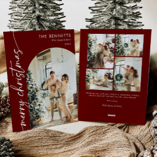 Cartes Pour Fêtes Annuelles Script rouge moderne Joyeux Arche de Noël Photo