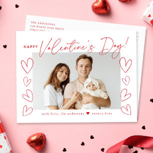 Cartes Pour Fêtes Annuelles Script rouge moderne photo de la Saint Valentin