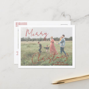 Cartes Pour Fêtes Annuelles Script rustique Photo moderne Noël