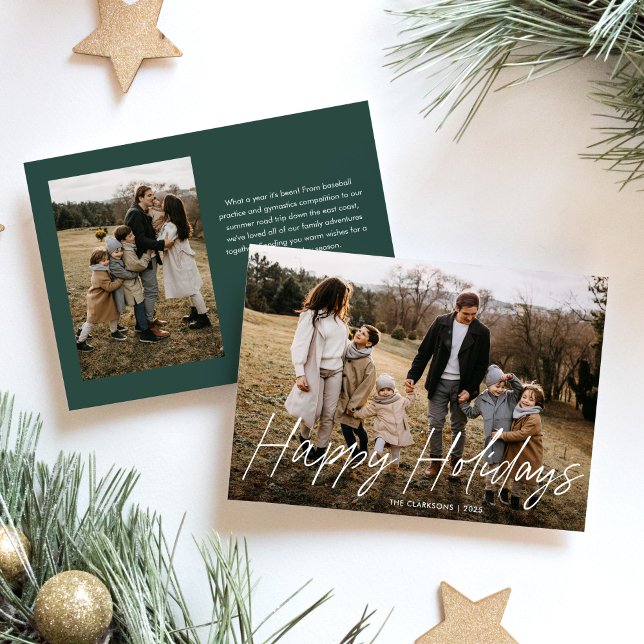 Cartes Pour Fêtes Annuelles Script simple moderne Joyeux Noël 2 Photo (Créateur téléchargé)