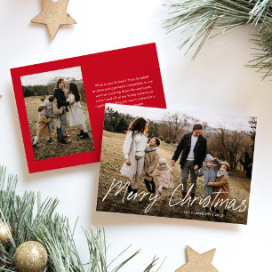 Cartes Pour Fêtes Annuelles Script simple moderne Joyeux Noël 2 Photo