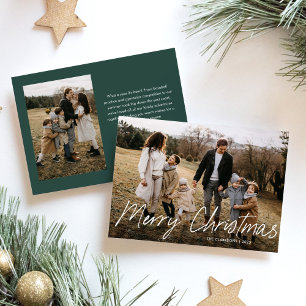 Cartes Pour Fêtes Annuelles Script simple moderne Joyeux Noël 2 Photo
