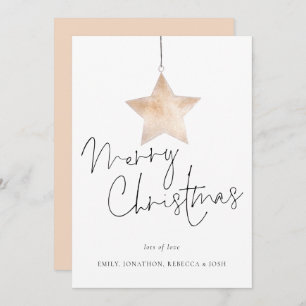 Cartes Pour Fêtes Annuelles Script Star moderne Joyeux Noël
