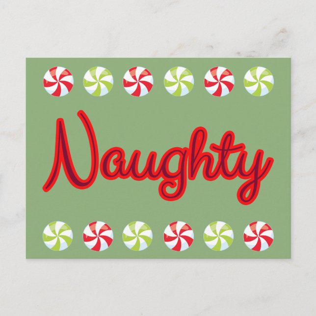 Cartes Pour Fêtes Annuelles Script vilain avec bonbons de Noël (Devant)