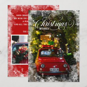 Cartes Pour Fêtes Annuelles Script Vœux de Noël superposition de neige photos 