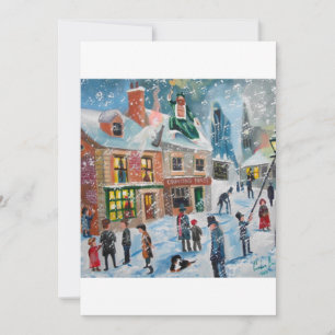 Cartes Pour Fêtes Annuelles Scrooge A Christmas Carol hiver scène de neige fan