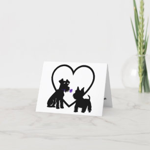 Cartes Pour Fêtes Annuelles Scruffy Mutt Love est ce que je sens plié Valentin