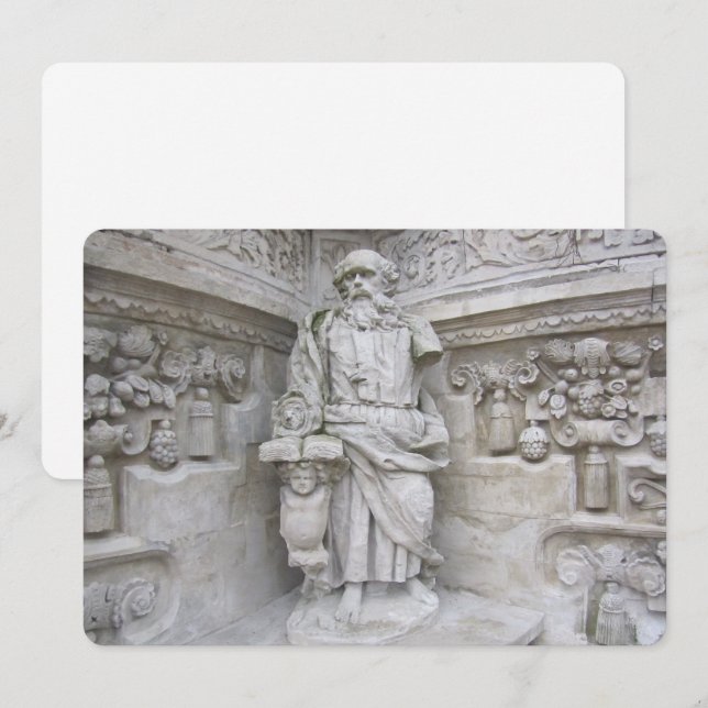 Cartes Pour Fêtes Annuelles Sculpture d'église (Devant / Derrière)