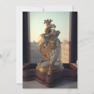 Cartes Pour Fêtes Annuelles sculpture gothique du coeur sur écran en bois