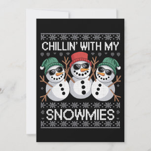 Cartes Pour Fêtes Annuelles Se détendre avec mes snowmies drôle de Noël laid