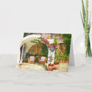 Cartes Pour Fêtes Annuelles Se reposer sur un beau patio pour célébrer