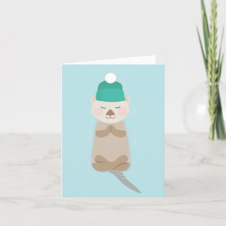 Cartes Pour Fêtes Annuelles Sea Otter Winter Zen Fête Noël