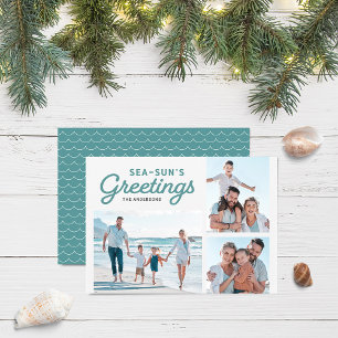 Cartes Pour Fêtes Annuelles Seafoam Waves Photos des salutations Sea-Sun