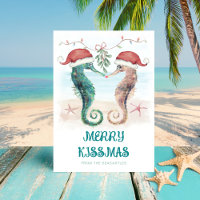 Seahorse Mistletoe Joyeux Kissmas Noël côtier