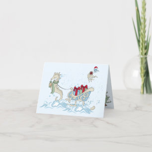Cartes Pour Fêtes Annuelles Seahorse Sleigh Christmas