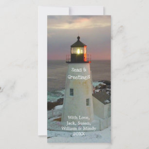 Cartes Pour Fêtes Annuelles Seas et salutations Phare de Snowy