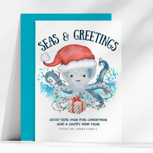 Cartes Pour Fêtes Annuelles Seas & Greetings Pieuvre Père Noël Noël