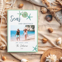 Seas & salutations Noël côtier avec photo