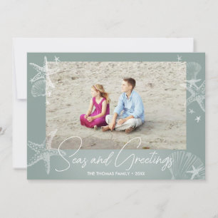 Cartes Pour Fêtes Annuelles Seas & Salutations Sage Photo Plage Starfish