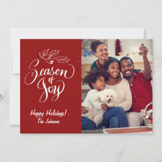 Cartes Pour Fêtes Annuelles Season of Joy Christmas Holiday Card