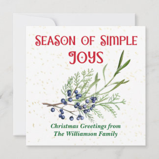 Cartes Pour Fêtes Annuelles Season of Simple Joys Blue Juniper Christmas