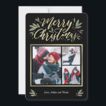 Cartes Pour Fêtes Annuelles Seasonal Glow 3 Photo Christmas Card<br><div class="desc">Celebrate the season with this modern and stylish card from Berry Berry Sweet. Matching items and more design options are available at our store: www.berryberrysweet.com. Background color can be customized online to best match your photo!</div>