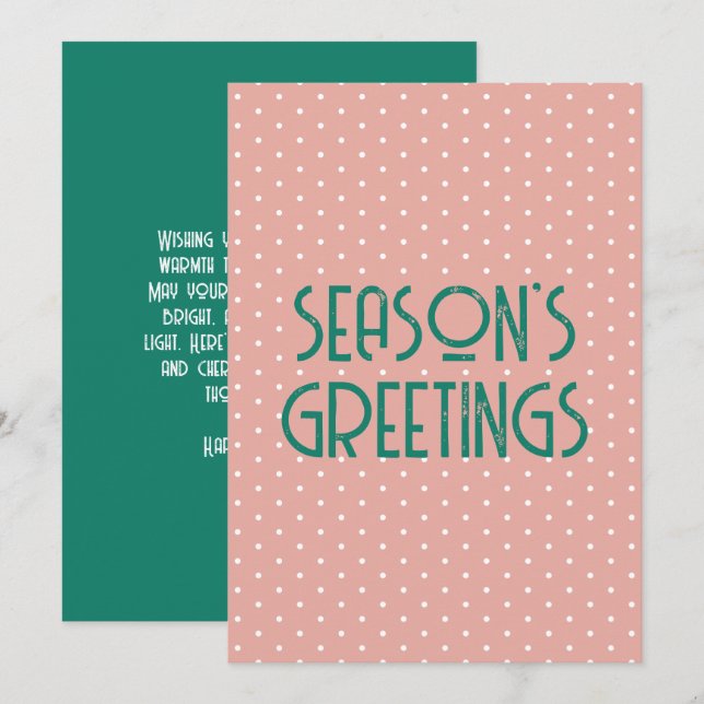 Cartes Pour Fêtes Annuelles Season's Greetings Polka Dot  (Devant / Derrière)