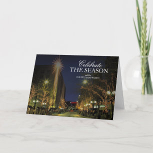 Cartes Pour Fêtes Annuelles Seattle, 4ème avenue décorée la nuit, vacances